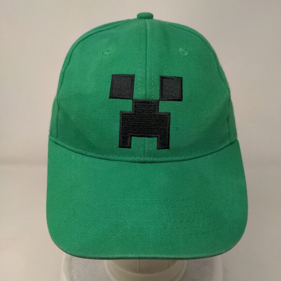 Minecraft Creeper Face Snapback Hat Green One Size Adjustable Embroidered Jinx - Picture 2 of 9